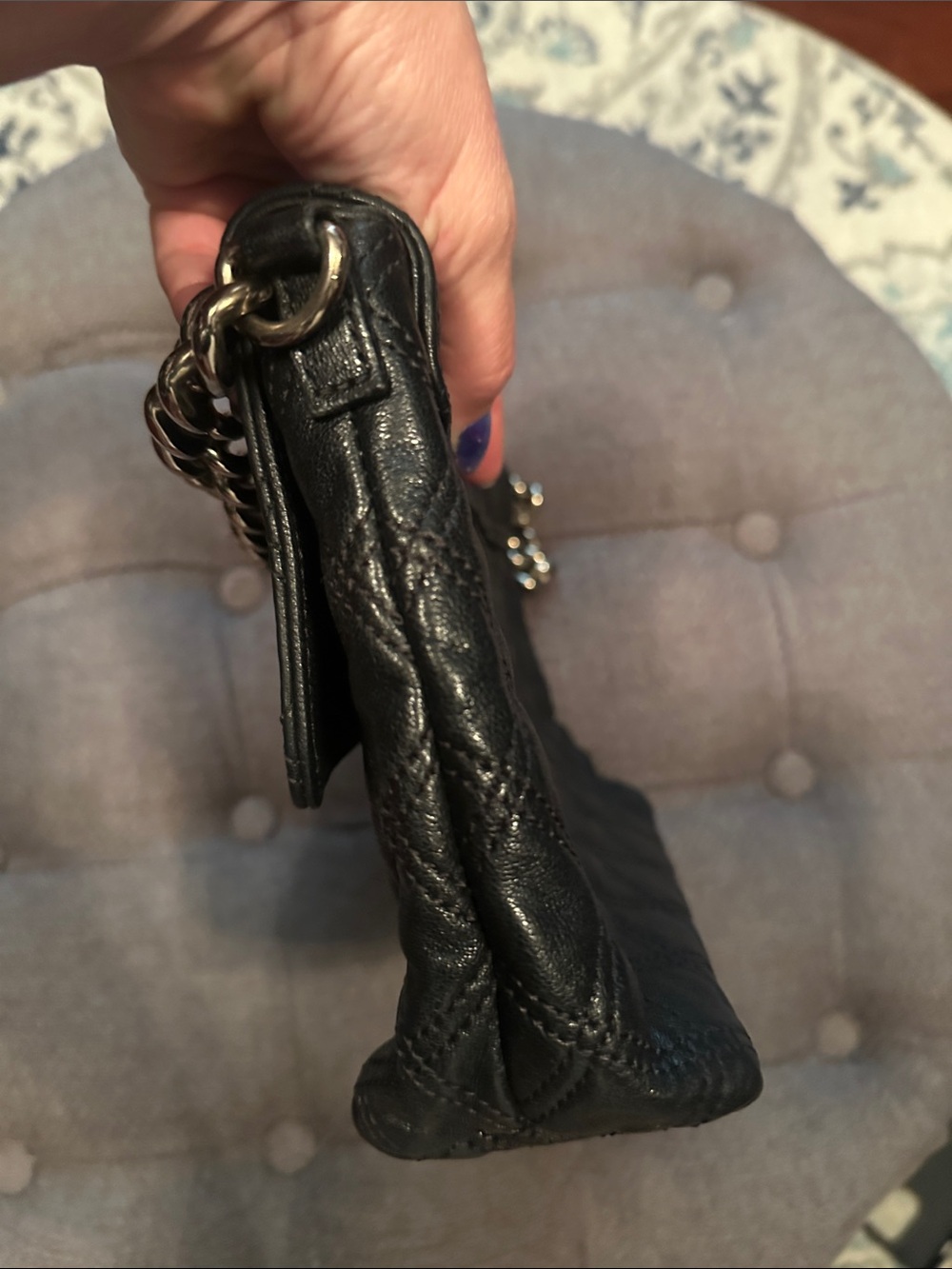 Great condition Marc Jacob’s black soft leather shoulder bag with silver chain - Picture 15 of 15